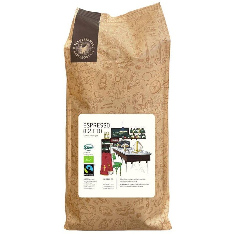 Bergstrands Espresso 8.2 Hela Bönor 4x1000g main image